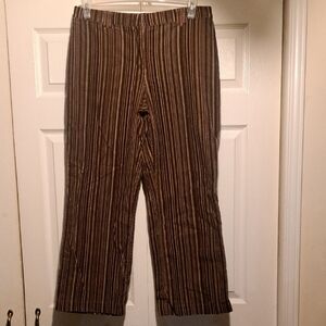 Jessica Brown Striped Corduroy Womans Pants